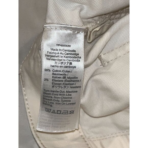 Madewell Ivory High-Ris  Casual Pleated Cotton Shorts Women's Size 27 - Picture 7 of 8